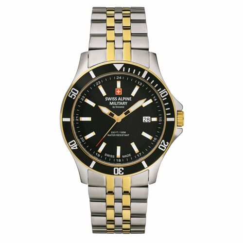 Swiss Alpine Military Herren Uhr Analog Quarz 7022.1147SAM Edelstahl