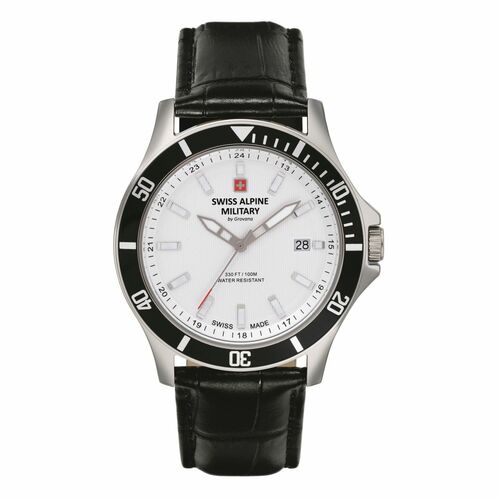 Swiss Alpine Military Herren Uhr Analog Quarz 7022.1532SAM Leder