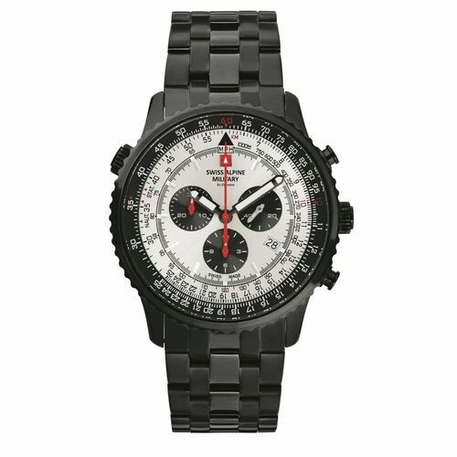 Swiss Alpine Military Herren Uhr Chronograph Analog Quarz 7078.9172SAM Edelstahl