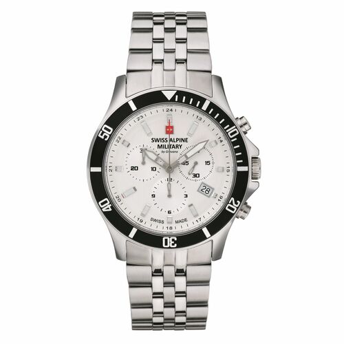 Swiss Alpine Military Herren Uhr Chronograph Analog Quarz 7022.9132SAM Edelstahl