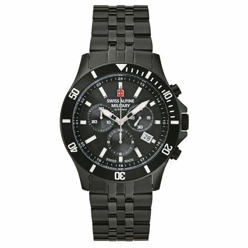 Swiss Alpine Military Herren Uhr Chronograph Analog Quarz 7022.9177SAM Edelstahl
