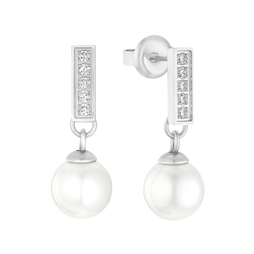 s.Oliver Jewel Damen Ohrringe Ohrh�nger Silber Perle 2031473