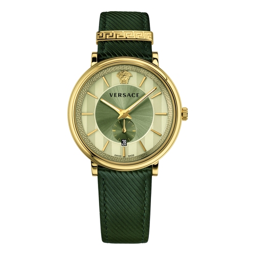 Versace Herren Uhr Armbanduhr V-Circle VBQ030017 Leder