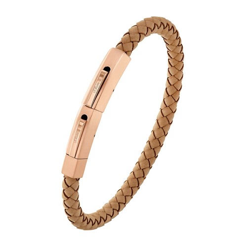 s.Oliver Jewel Herren Armband Edelstahl Leder braun 2032527