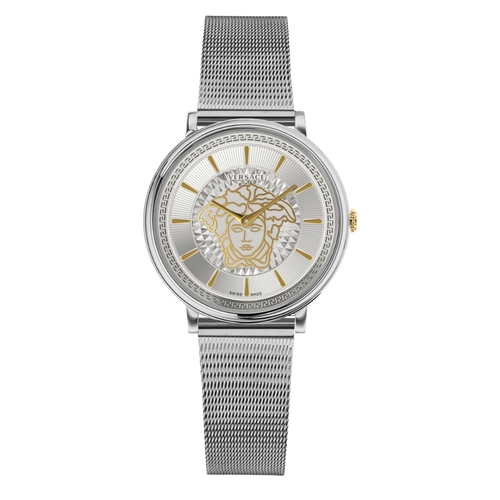 Versace Damen Uhr Armbanduhr V-Circle VE8102019 Edelstahl