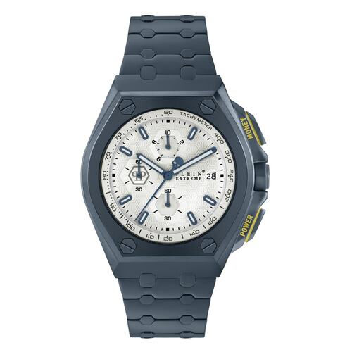 Philipp Plein Herren Uhr Chrono Quarz PLEIN EXTREME blau PWGAA0721 Edelstahl