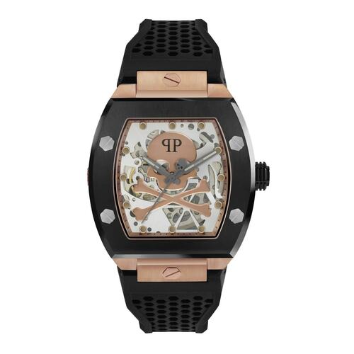 Philipp Plein Herren Uhr Automatik $KELETON bicolor PWBAA0121 Silikon 