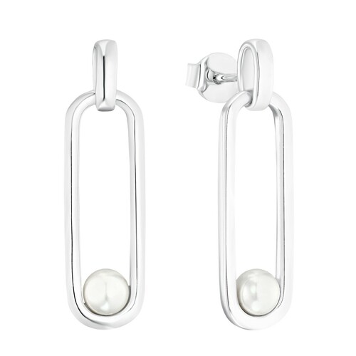 s.Oliver Jewel Damen Ohrringe Ohrh�nger Silber Muschelkernperle 2033872 
