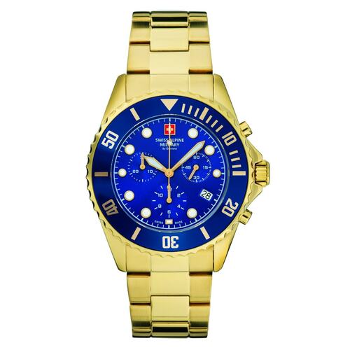 Swiss Alpine Military Herren Uhr Chronograph Analog Quarz 7053.9115SAM Edelstahl