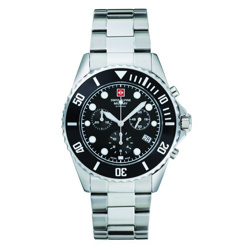 Swiss Alpine Military Herren Uhr Chronograph Analog Quarz 7053.9137SAM Edelstahl