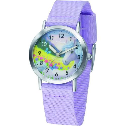 ATRIUM Kinder-Armbanduhr Analog Quarz M�dchen Nylonband A44-18 lila