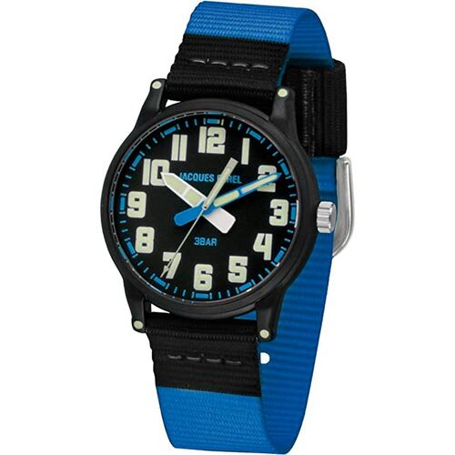 JACQUES FAREL Kinder-Armbanduhr Jugend Analog Quarz Jungen Textilband KLM 02
