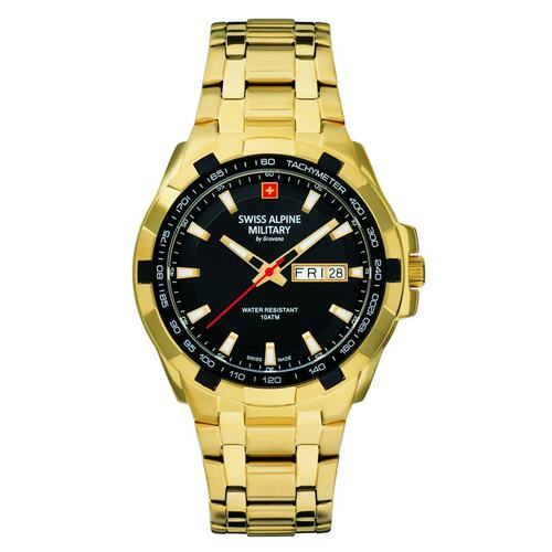 Swiss Alpine Military Herren Uhr Analog Quarz 7043.1117SAM Edelstahl