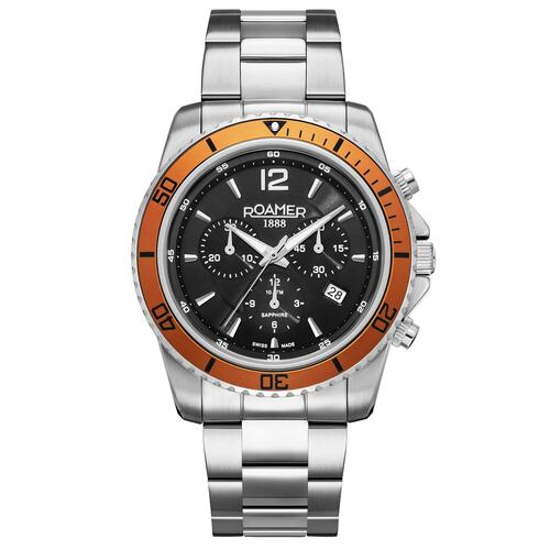 Roamer Herren Uhr Chronograph Quarz 862837 41 65 20 Nautic Chrono 100 Edelstahl