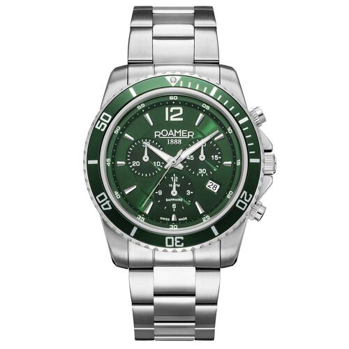 Roamer Herren Uhr Chronograph Quarz 862837 41 75 20 Nautic Chrono 100 Edelstahl