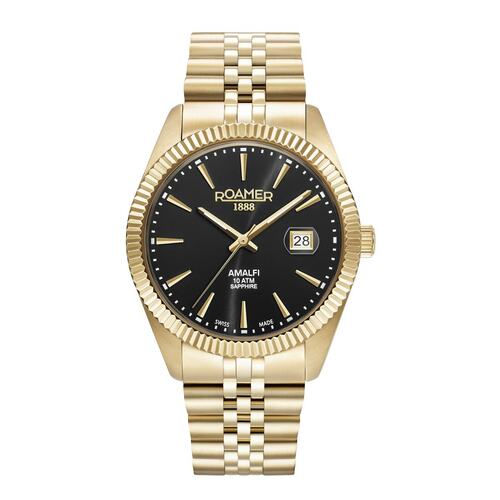 Roamer Herren Uhr Analog Quarz 852833 48 55 20 Amalfi Gents Edelstahl