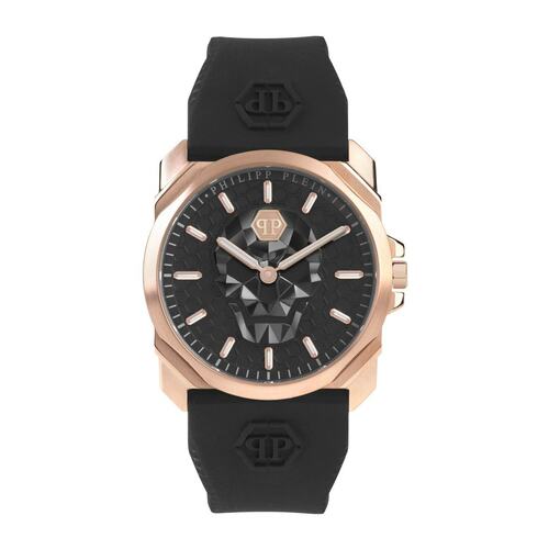 Philipp Plein Herren Uhr Analog Quarz THE $KULL KING Ros� PWLAA0222 Silikon