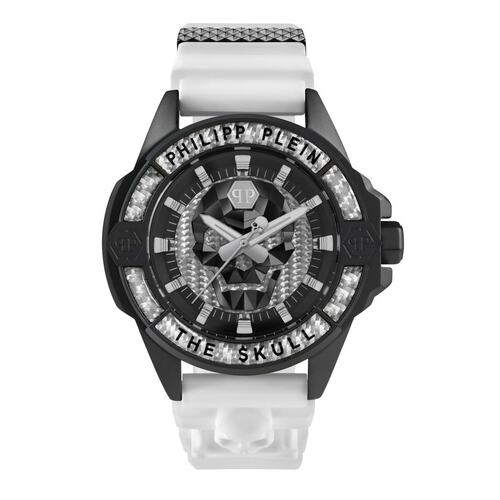 Philipp Plein Herren Uhr Analog Quarz THE $KULL CARBON FIBER PWAAA1822 Silikon