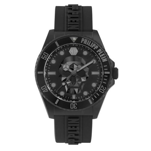 Philipp Plein Herren Uhr Analog Quarz THE $KULL DIVER PWOAA0422 Silikon