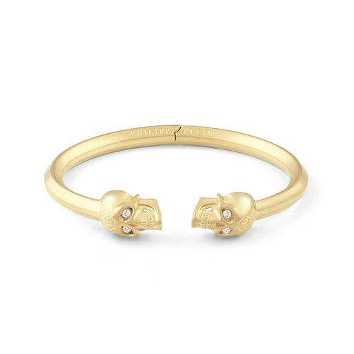 Philipp Plein Herren Armband Armreif Edelstahl IP Gold 3D SKULL PJ8AA07BL