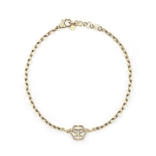 Philipp Plein Damen Kette Halskette Edelstahl IP Gold HEXAGON PJ2AA08NU
