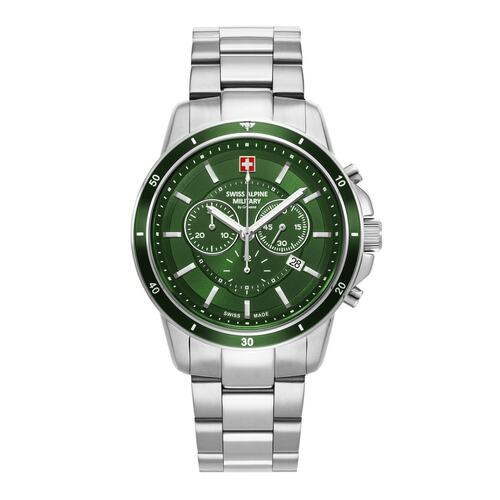 Swiss Alpine Military Herren Uhr Chronograph Analog Quarz 7089.9134SAM Edelstahl