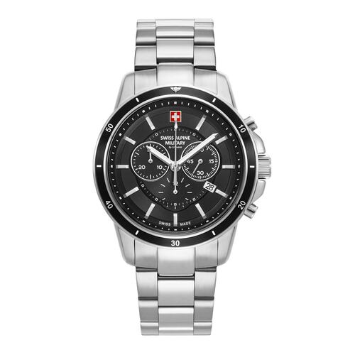Swiss Alpine Military Herren Uhr Chronograph Analog Quarz 7089.9137SAM Edelstahl