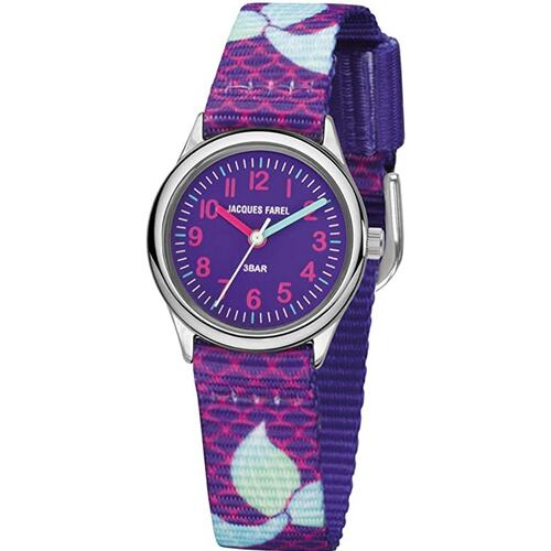 JACQUES FAREL Kinder-Armbanduhr Analog Quarz M�dchen Textilband HCC 3144 Flosse
