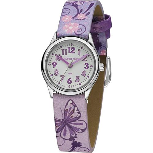 JACQUES FAREL Kinder-Armbanduhr Analog Quarz Mädchen Textilband HCC 435  Blumen | Quarzuhren direkt bestellen