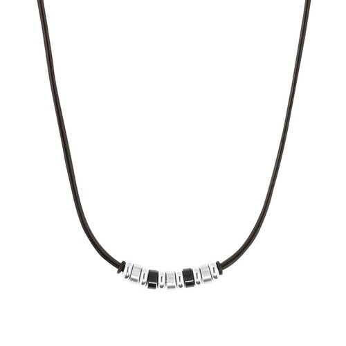 s.Oliver Jewel Herren Kette Leder schwarz Beads silber 2035829 | Halsketten  direkt bestellen