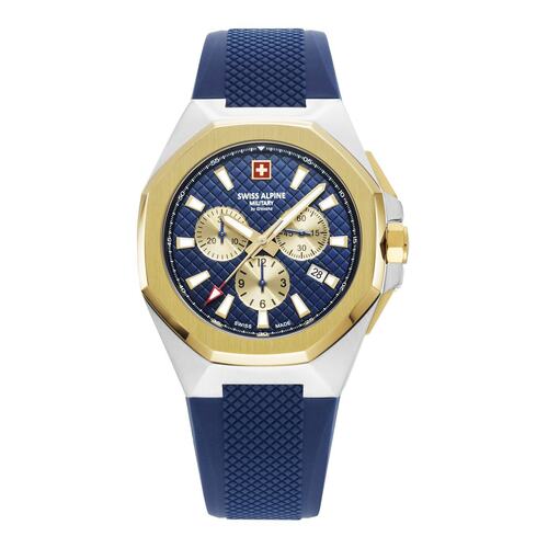 Swiss Alpine Military Herren Uhr Chronograph Analog Quarz 7005.9845SAM Silikon