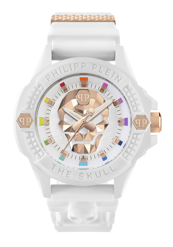 Philipp Plein Herren Uhr Analog Quarz THE $KULL ECOCERAMIC PWUBA0123 Silikon