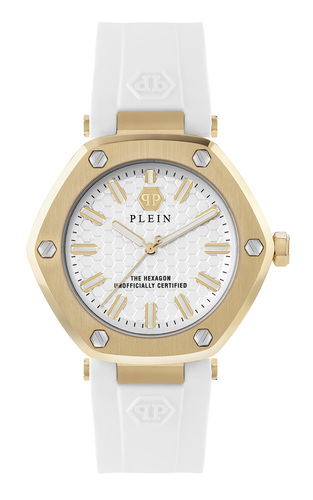 Philipp Plein Damen Uhr Analog Quarz THE HEXAGON PW1BA0123 Silikon