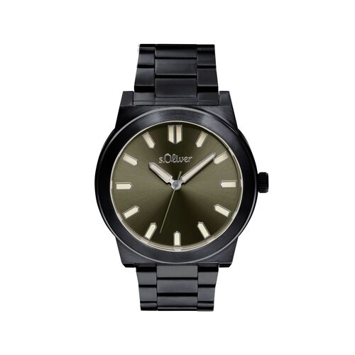 s.Oliver Herren Uhr Armbanduhr Edelstahl schwarz 2036557