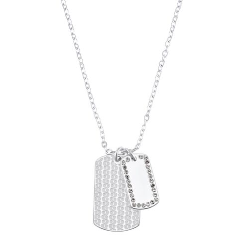 s.Oliver Jewel Damen Kette Halskette Edelstahl silber Dog-Tag 2036842