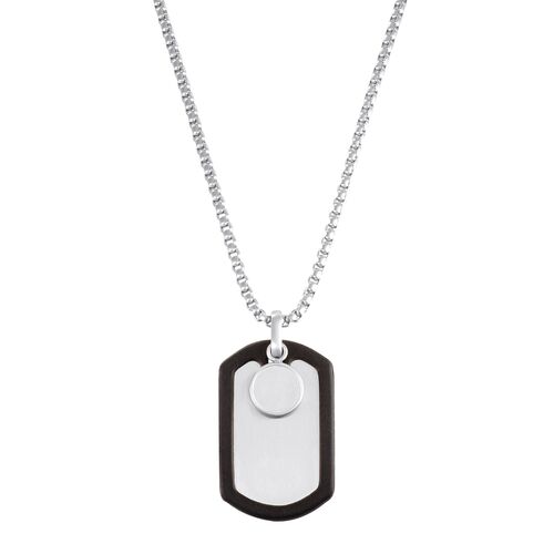 s.Oliver Jewel Herren Kette Edelstahl silber Anh�nger Dog-Tag 2036864