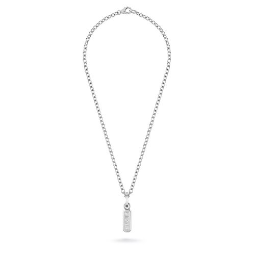 Philipp Plein Herren Kette Halskette Edelstahl silberfarben GOTHIC TAG PJTEA04NU