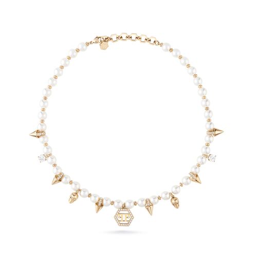 Philipp Plein Damen Kette Halskette Edelstahl IP Gold RHAPSODY PJ8EA06NU