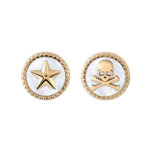 Philipp Plein Damen Ohrringe Ohrstecker Edelstahl IP Gold PLEIN MINI LOGO PJ2EA07EU