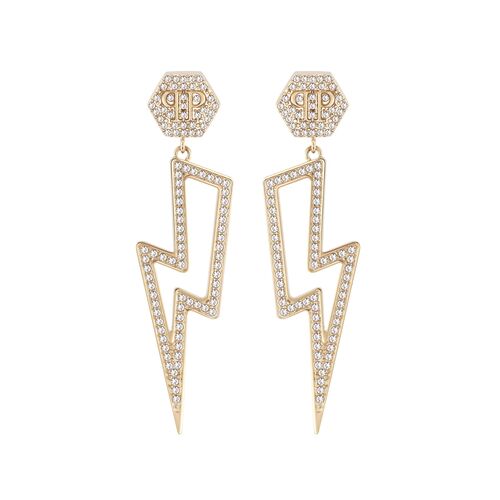 Philipp Plein Damen Ohrringe Ohrh�nger Edelstahl IP Gold PLEIN VANITY PJ7EA02EU