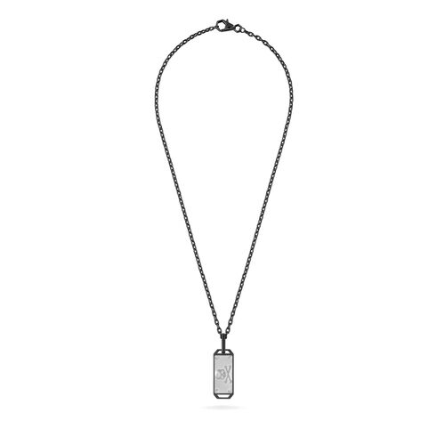 Philipp Plein Herren Kette Halskette Edelstahl IP Black $KULL BONES PJWEA09NU