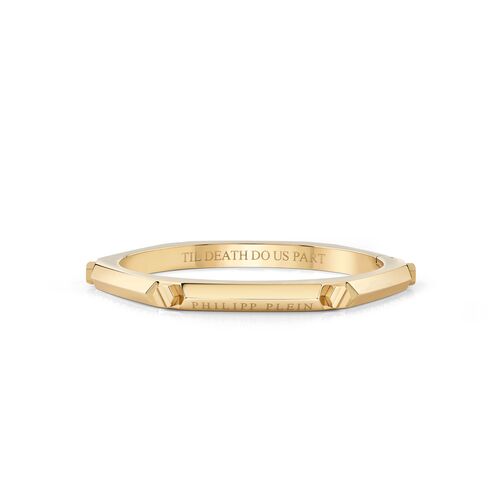 Philipp Plein Damen Armband Armreif Edelstahl IP Gold THE PLEIN CUFF PJ1EA07BS