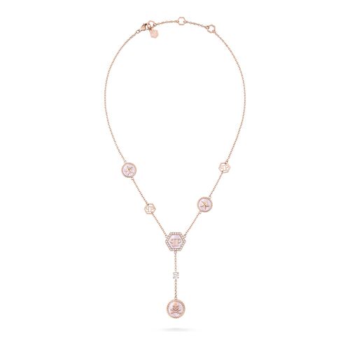 Philipp Plein Damen Kette Halskette Edelstahl Rose PLEIN MINI LOGO PJ2EA16NU