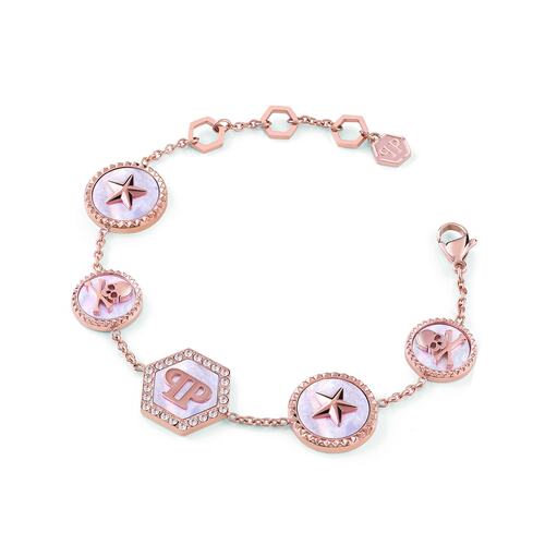 Philipp Plein Damen Armband Armkette Edelstahl Rose PLEIN MINI LOGO PJ2EA15BU