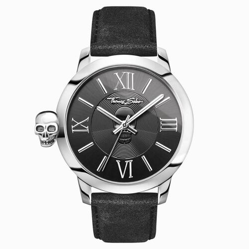 THOMAS SABO Herren Uhr Armbanduhr REBEL WITH KARMA WA0296-218-203-46 MM Leder