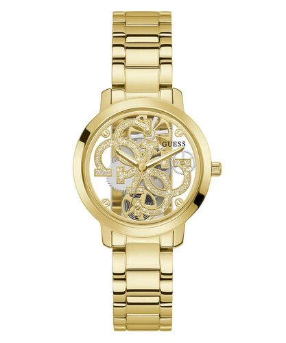 Guess Damen Uhr Armbanduhr QUATTRO CLEAR GW0300L2 Edelstahl gold