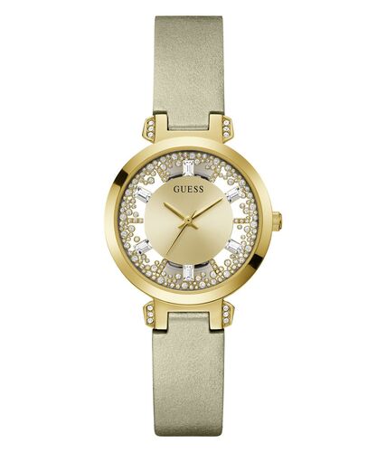 Guess Damen Uhr Armbanduhr CRYSTAL CLEAR GW0535L4 Leder