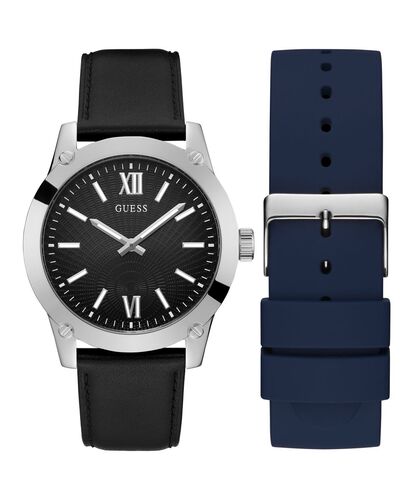 Guess Herren Uhr Armbanduhr CRESCENT GW0630G1 Leder Silikon