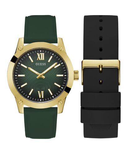 Guess Herren Uhr Armbanduhr CRESCENT GW0630G2 Leder Silikon