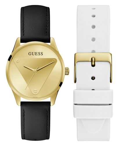 Guess Damen Uhr Armbanduhr EMBLEM GW0642L1 Leder Silikon